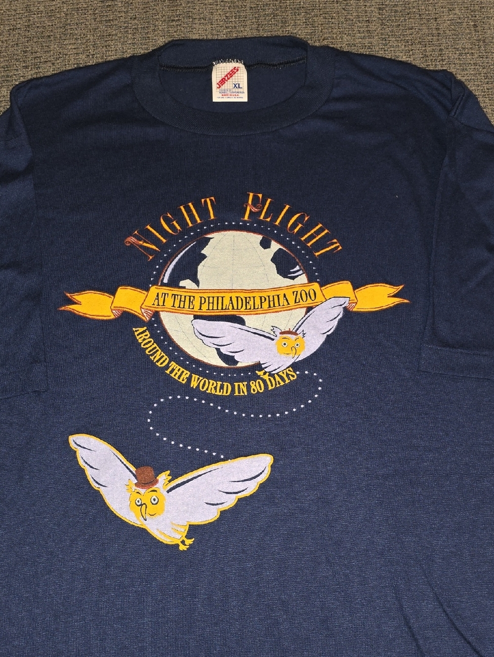 XL, VINTAGE, Men's, Night Flight Philadelphia Zoo Tee
